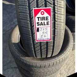 215-55-17 Bridgestone Turanza Full Used Tire Set $240 Free Mounting And Balancing