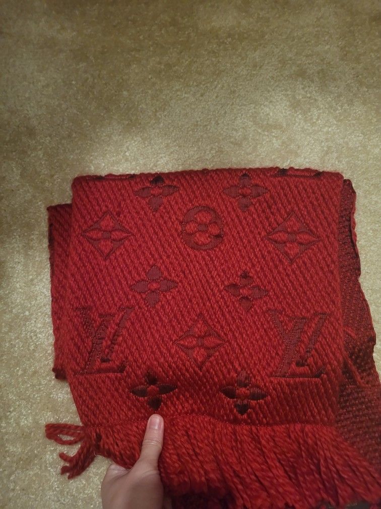 Red Louis Vuitton Scarf