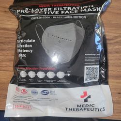 Medic Therapeutics Choice of Quantity Breathable Black 5-Layer Face Masks