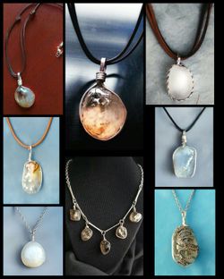 Handcrafted Quartz and Sea Glass Pendants