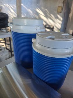 Water jugs and lunch box