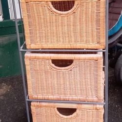 Storage Containers ~ $35. With 3 Wicker Baskets 