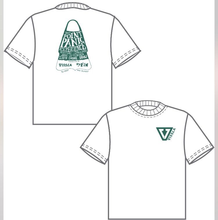 2017 Vissla/Dafin Point Panic Experience bodysurfing event tshirts