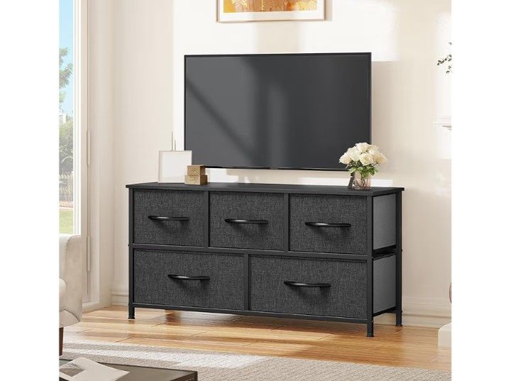 Black 5 Drawer Dresser