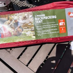 Tent (1  Person). RED.     Like NEW