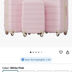 3 Piece Pink Luggage Set