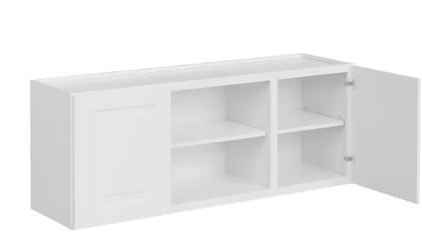 White laundry room cabinet
