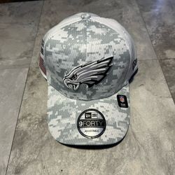Philadelphia Eagles 2024 Salute To Service NEW ERA 9FORTYArctic Camo Hat NEW