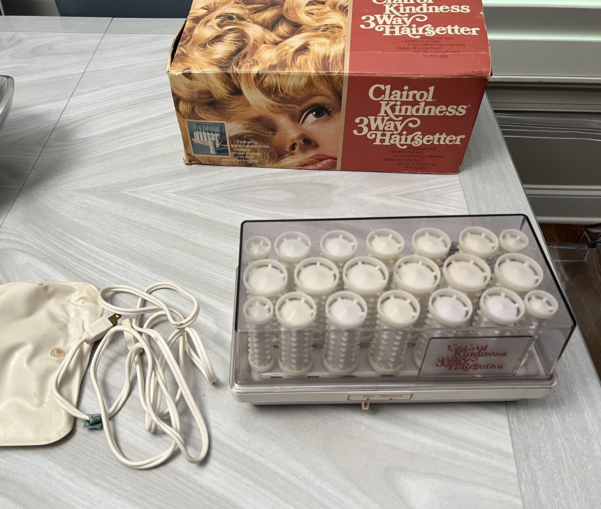 Vintage In Box! Clairol Kindness 3 way Hairsetter K-420 Mist Clips Works Great! Rollers, Curlers, Electric, Hair,