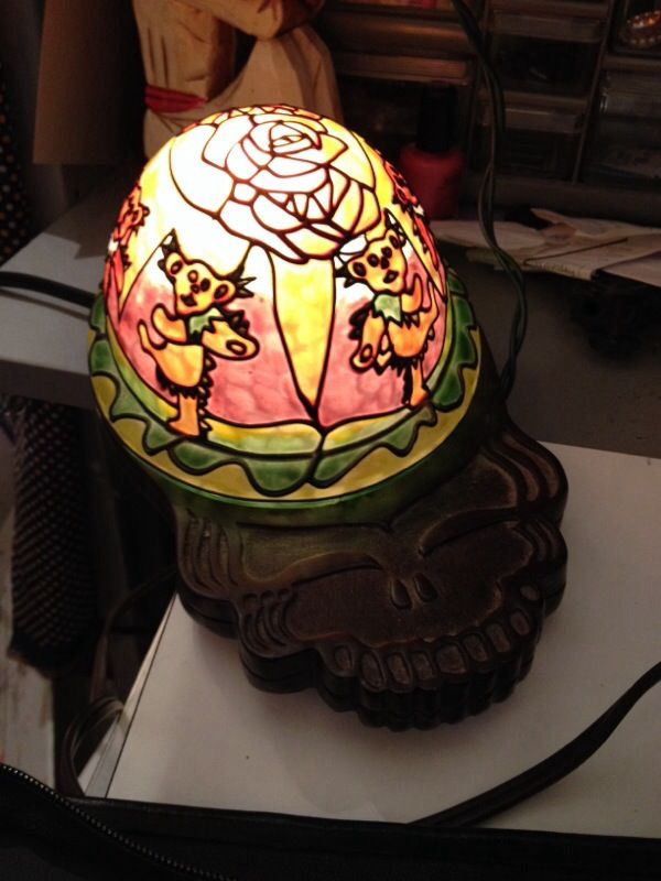 vintage Tiffany's style grateful dead table lamp