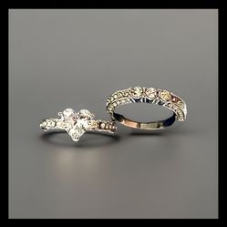 New & Beautiful 2  - Ring Heart Shaped & Stone Band 