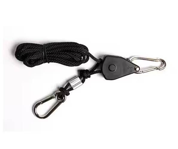 1/8 in. Heavy Duty Ratchet Hanger Adjustable Grow Light Rope Clip Carabiner Light Hanger Pair