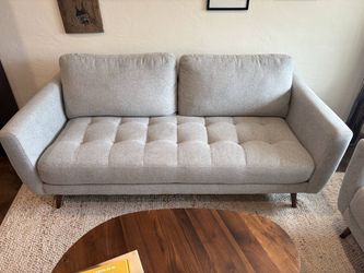 Living Spaces Ginger Grey 79" Sofa / Couch – Mid-Century Modern