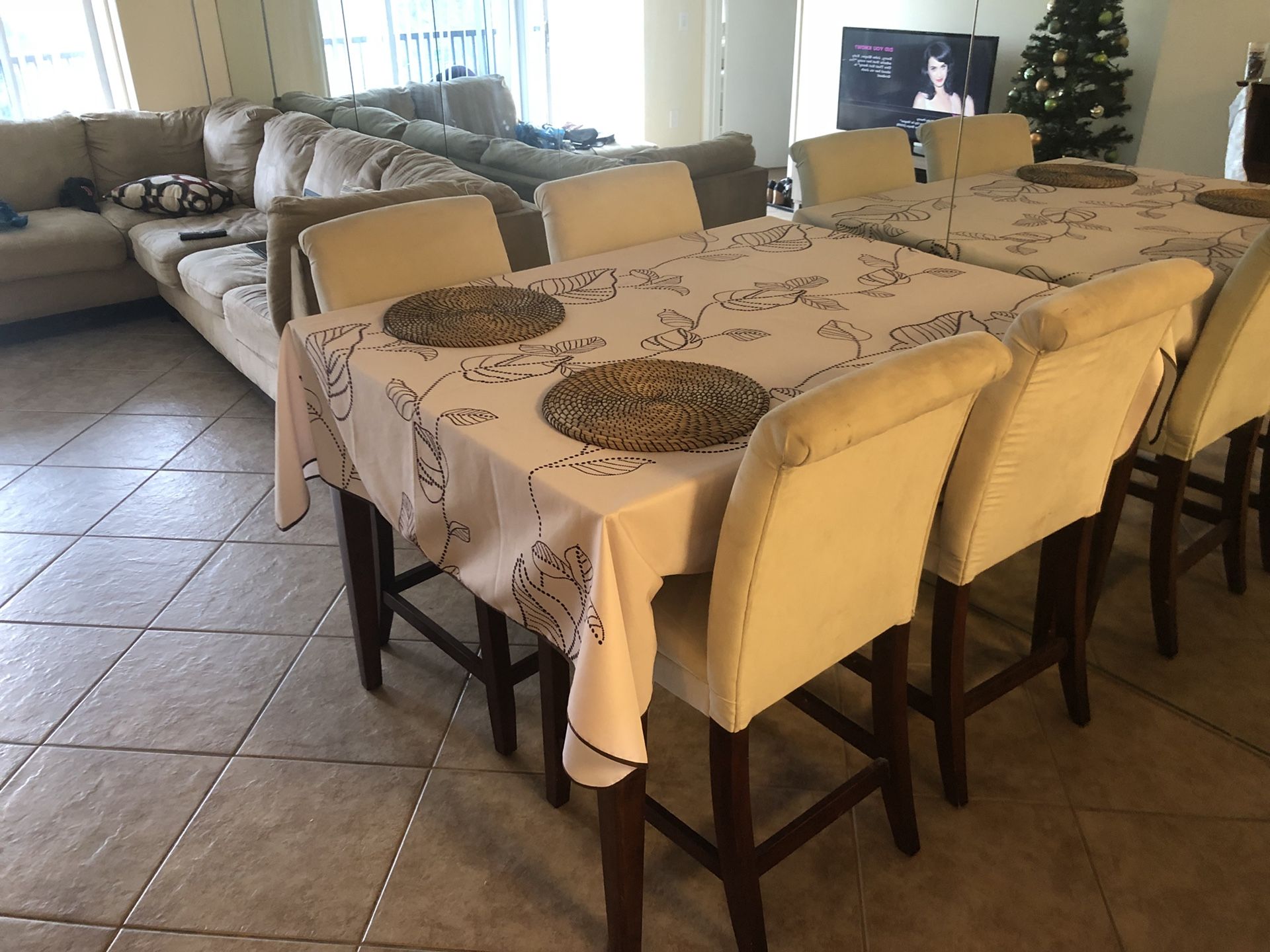 Dining room table high table top and 4 chairs