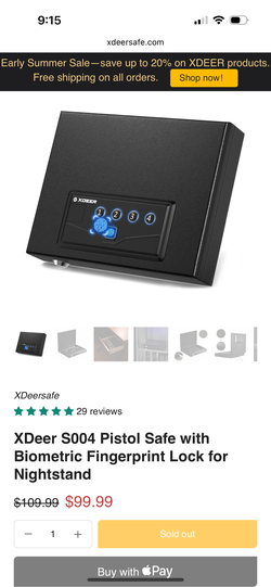 Xdeer Biometric Safe S004