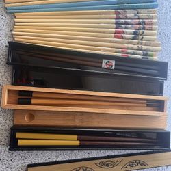Lot of New Japanese Lady Natural Bamboo Chinese Chopsticks Chop Sticks Set