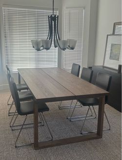 IKEA Large Wood Dining Table with 6 Chairs