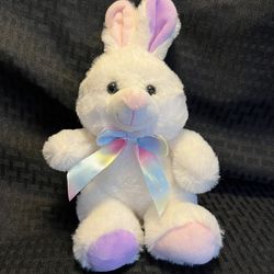 Super Soft White Fur Easter Bunny plush toy