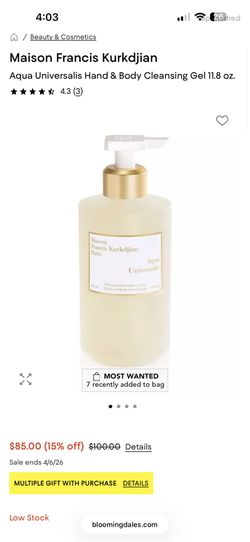 Maison Francis Kurkdjian Aqua Versalis Hand and body Cleansing Gel and Body Lotion