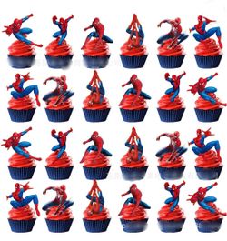 Spiderman cupcake toppers