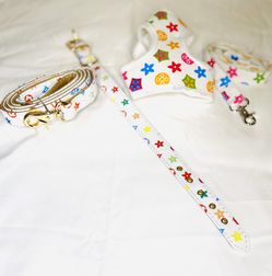 LUXURY DOG COLLARS & HARNESS WITH MATCHING LEASH 