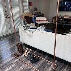 Copper Pipe Copper Clothing Rack - Free Standing Clothing Rack
