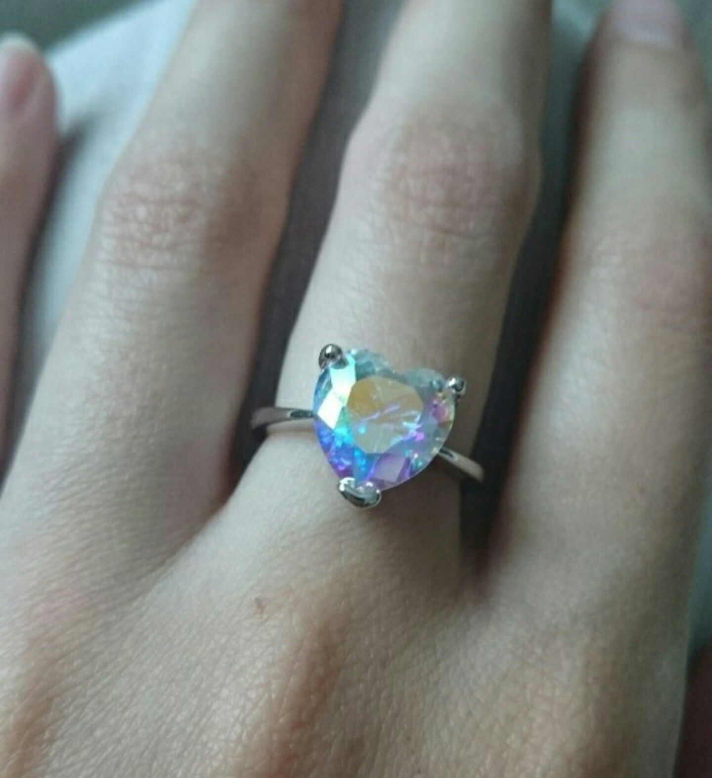Rose Rainbow Topaz 925 Sterling Silver Filled Ring