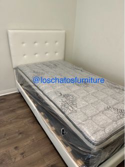 Twin size bed with mattress