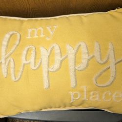 Yellow Happy Place Pillow