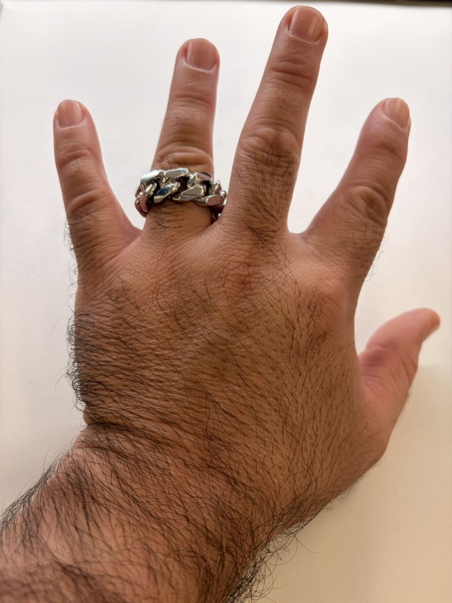 .925 Silver Embrace the artistry of the Silver Miami Cuban Link Ring12-15mm Miami Cuban Link Size 12