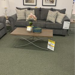 Smoke sofa and loveseat set