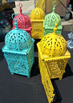 Five Vibrant Colored Lanterns