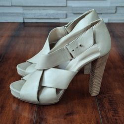 Hermès Beige Leather Platform Heels EU 40 US 9.5 Designer Luxury