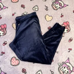 blue velvet joggers - size M