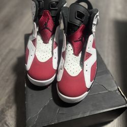 Jordan Air Jordan 6 Carmine White/Red/Black Men Sneaker US 7Y High Top