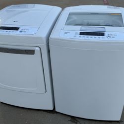 LG washer and dryer top loader extra large load capacity working perfectly extra for delivery same day delivery and installation available