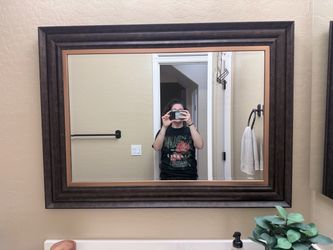 Large Framed Wall Mirror Dark Bronze