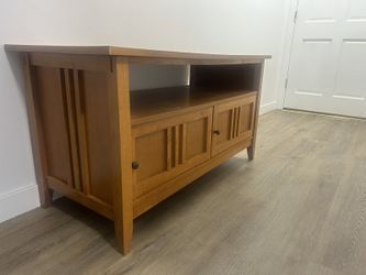 Wooden Media Console / TV Stand — Mission Style