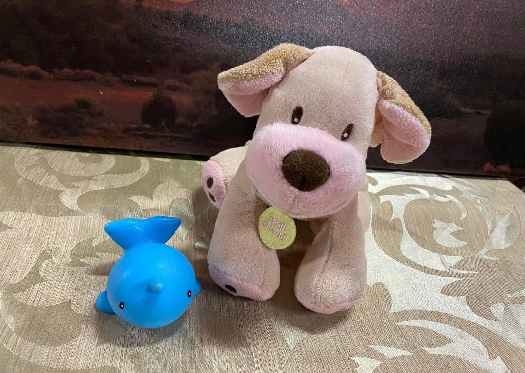 Dog Stuffed Animal Toy & Bathtub Whale Toy Bundle 