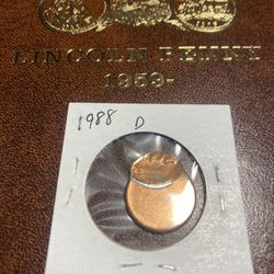 1988 D Off Centered Lincoln Memorial Cent