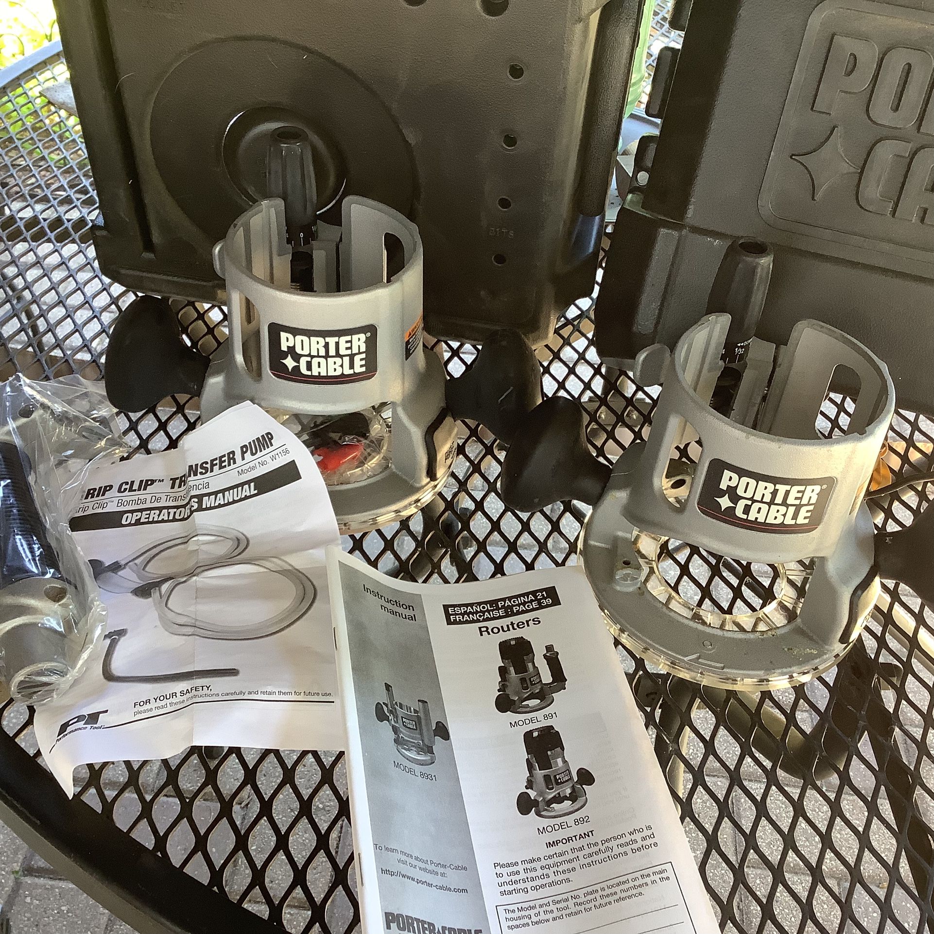 Porter Cable Kit Including 2 Model 8931 Router Bases, Transfer Grip Clip And Porter Cable 895 Pk