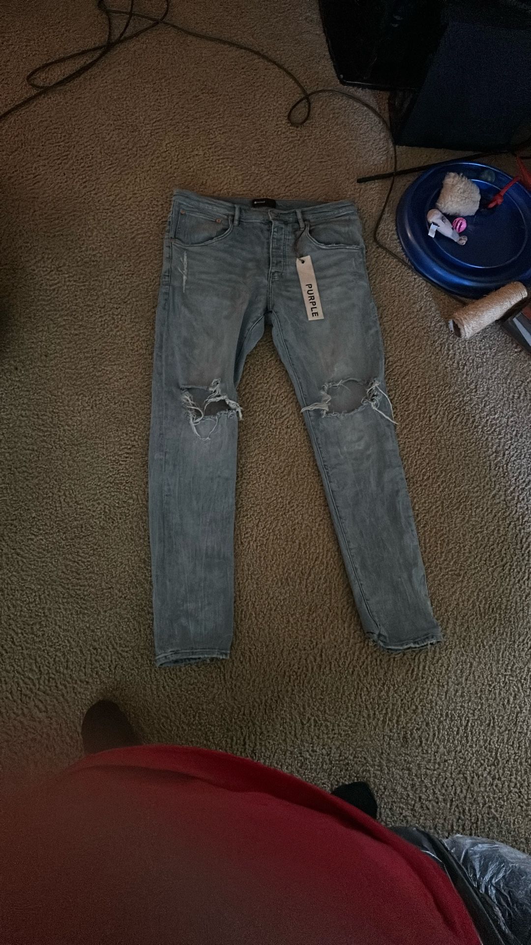 purple jeans