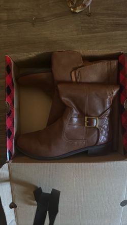 High brown boots