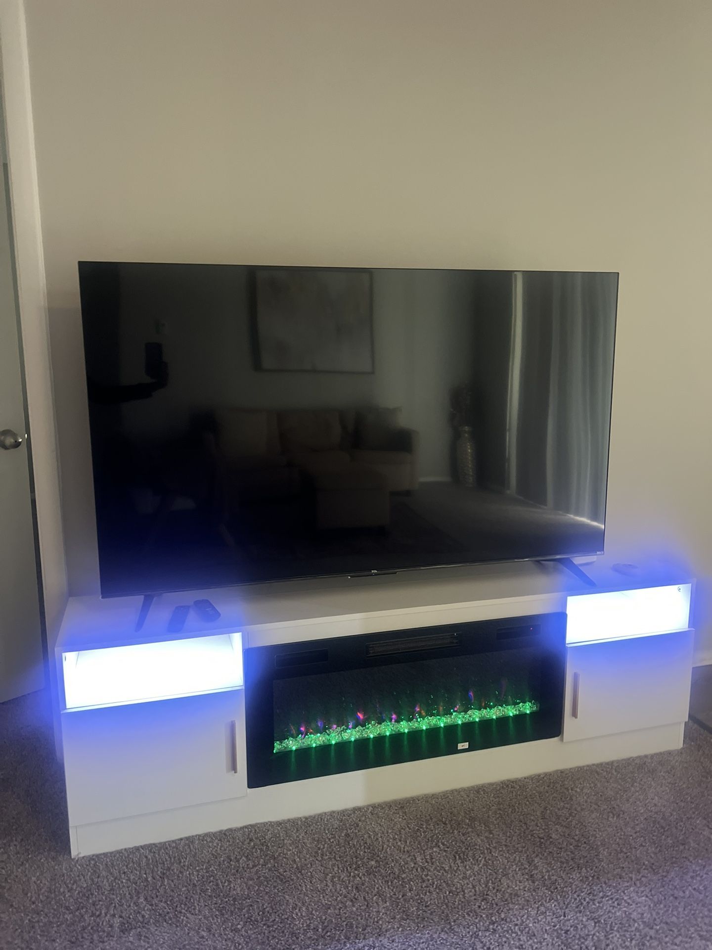 70” TV Stand With Fireplace