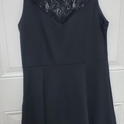 Black lace fit and flare dress
