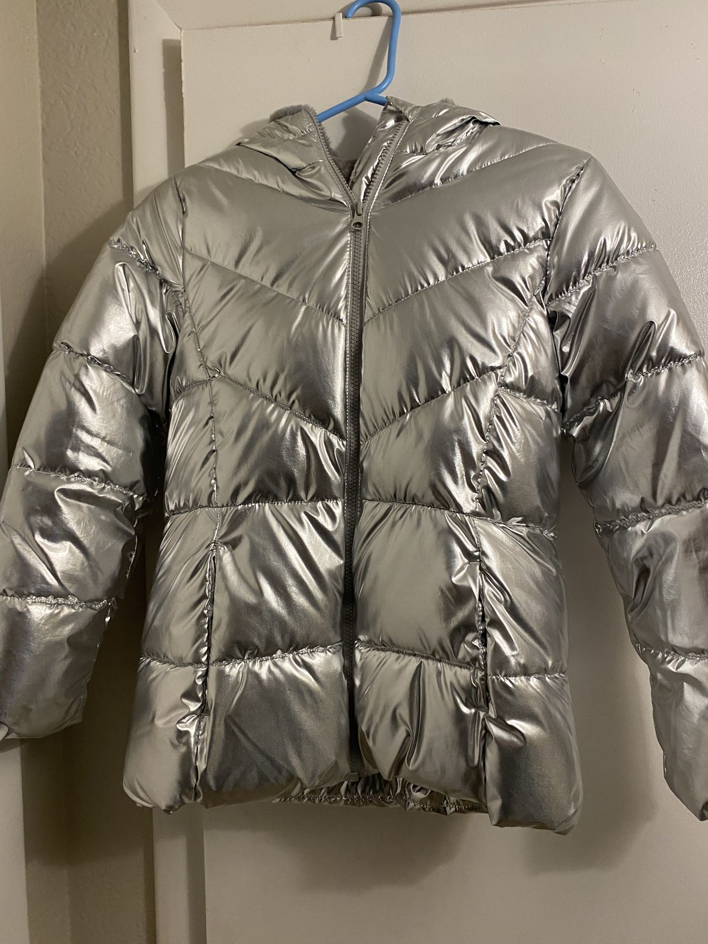 Girls Puff Jacket With Hoodie 