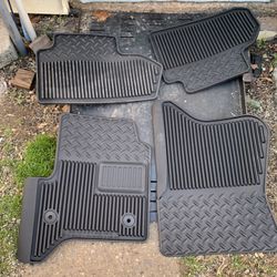  Chevy Silverado GMC Sierra 1500 Double Cab 4 Pc Rubber Weather Floor Mats Set 2015-2019 OEM New