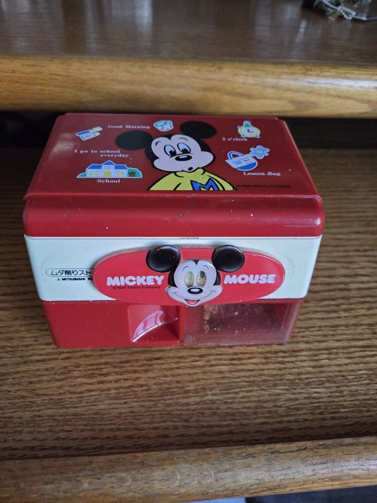 Vintage Mitsubishi Mickey Mouse electric pencil sharpener