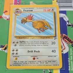 Original 1999 Rare 1st Edition Fearow Pokemon Card Jungle Set N/M Near Mint