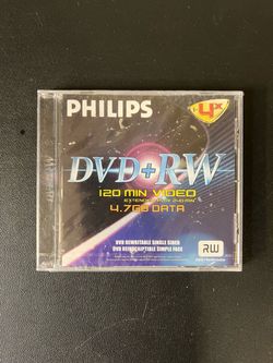 Philips 4.7GB 120 Minutes (Extended Play 240 Minutes) DVD+RW New Sealed